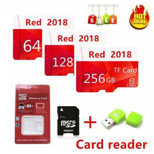 (Red, 256GB) Red Speed High Blue Wave Microsd Card Class10 Flash 8gb256gb Memory Sdtf