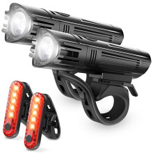 Defurhome Super Bright Bike Light Set Powerful LED USB Rechargeable Front H