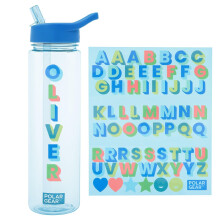 Polar Gear 600ml Kids Water Bottles Straw Z Sticker Sheet Personalised