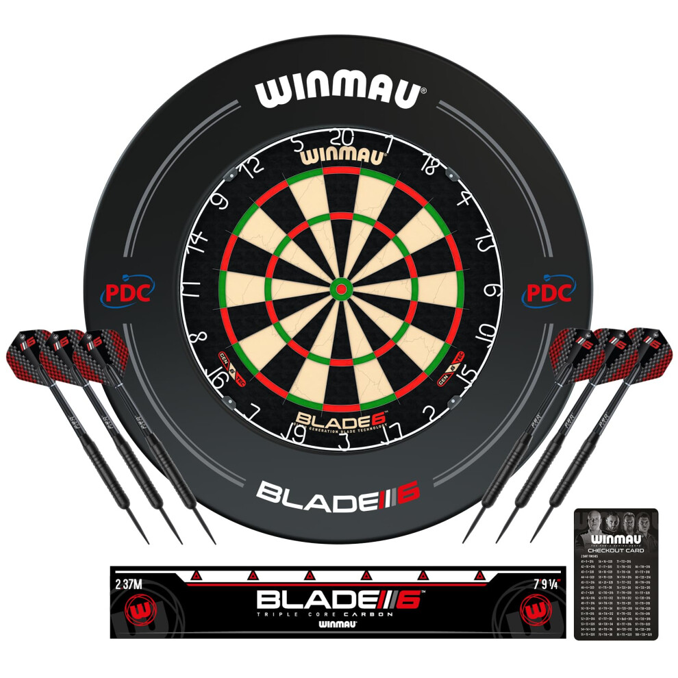 Winmau Blade 6 Dartboard Surround Bundle Set - Professional Darts Acce