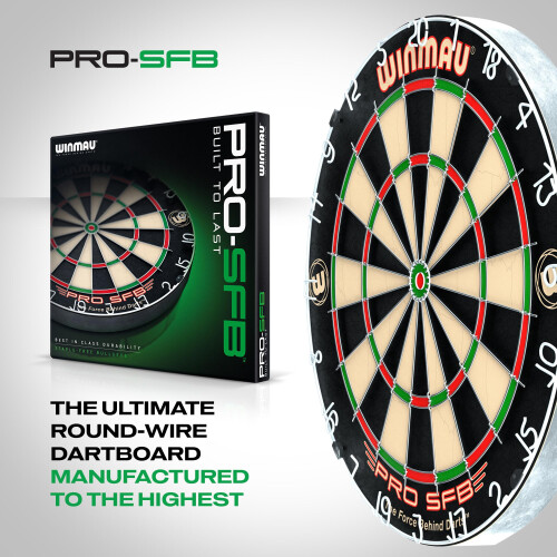 winmau Winmau Pro SFB Bristle Dart Board - Professional Staple Free Bullseye 1