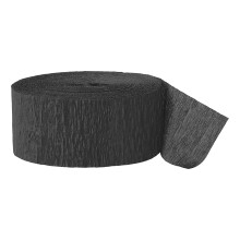 (One Size, Black) Unique Party Crepe Streamer Roll (81ft)