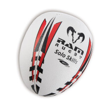 Ram Rugby Solo Skills Rugby Ball (size 4 & Mini pump) – Practice Rugby Passing & Handling technique with this innovative Rebounder Half Rugby ball.