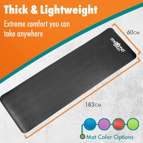 Maximo Fitness Maximo Exercise Mat, Multi Purpose Yoga Mat 183cm x 60cm Extra Thick I 1