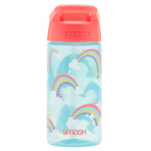 Smash Water Bottle 450ml -Light Blue Rainbow Design