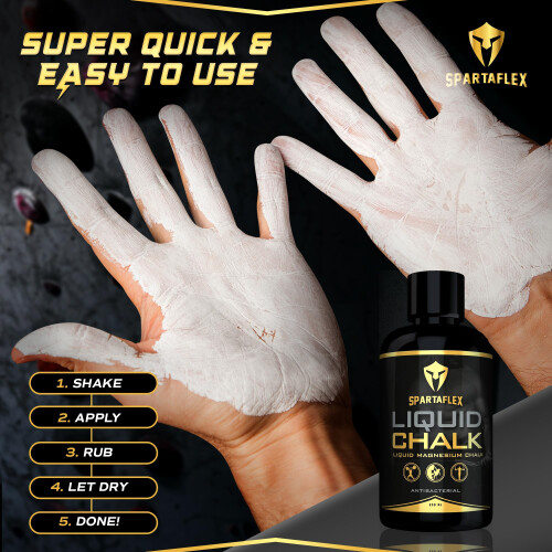 SpartaFlex 250ml Liquid Chalk - Quick Drying Gym Formula for 2
