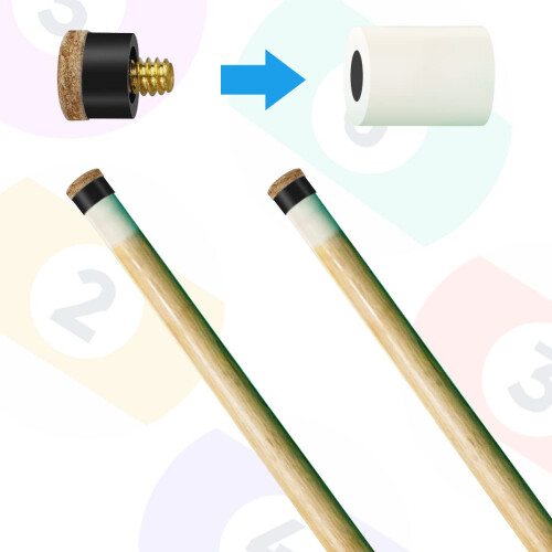 LICQIC 20 Pcs Pool Cue Tips Screw On, 9 mm Pool Queue Tips with Plasti 2