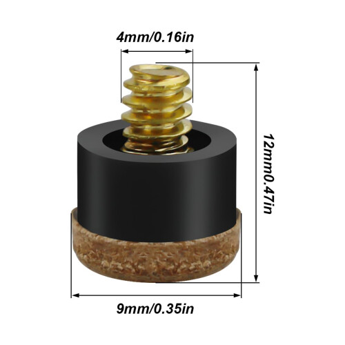 LICQIC 20 Pcs Pool Cue Tips Screw On, 9 mm Pool Queue Tips with Plasti 1