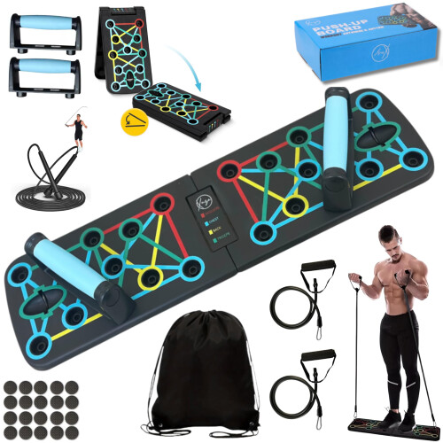 Xuza Push Up Board with Jump Rope | Multi-function Foldable Portable P