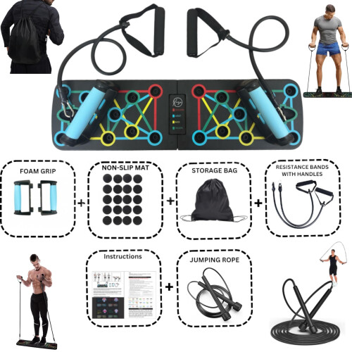 Xuza Push Up Board with Jump Rope | Multi-function Foldable Portable P 2