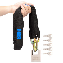 HS Heavy Duty Motorbike Lock with Padlock AntiTheft Thick 10mm x 12m Bike