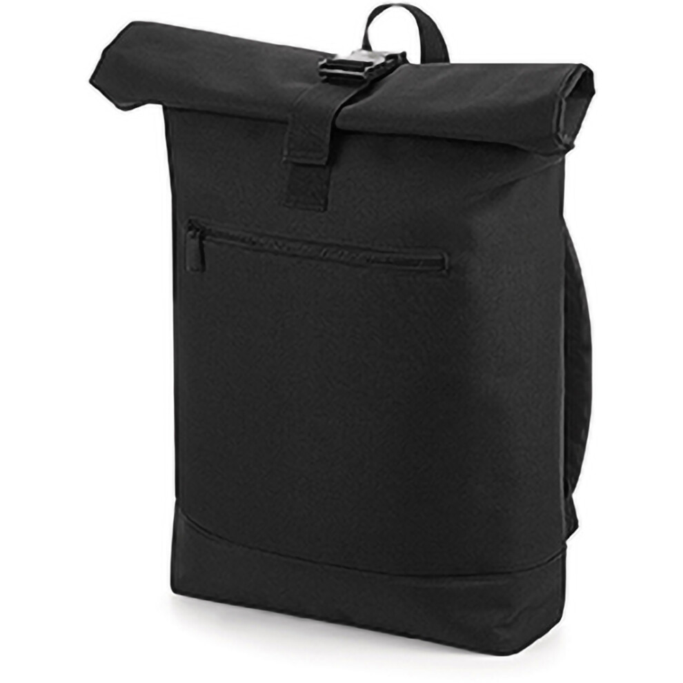 (One Size, Black) Bagbase Roll-Top Backpack / Rucksack / Bag (12 Litres)