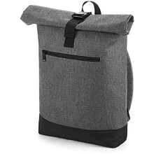 (One Size, Grey Marl/Black) Bagbase Roll-Top Backpack / Rucksack / Bag (12 Litres)