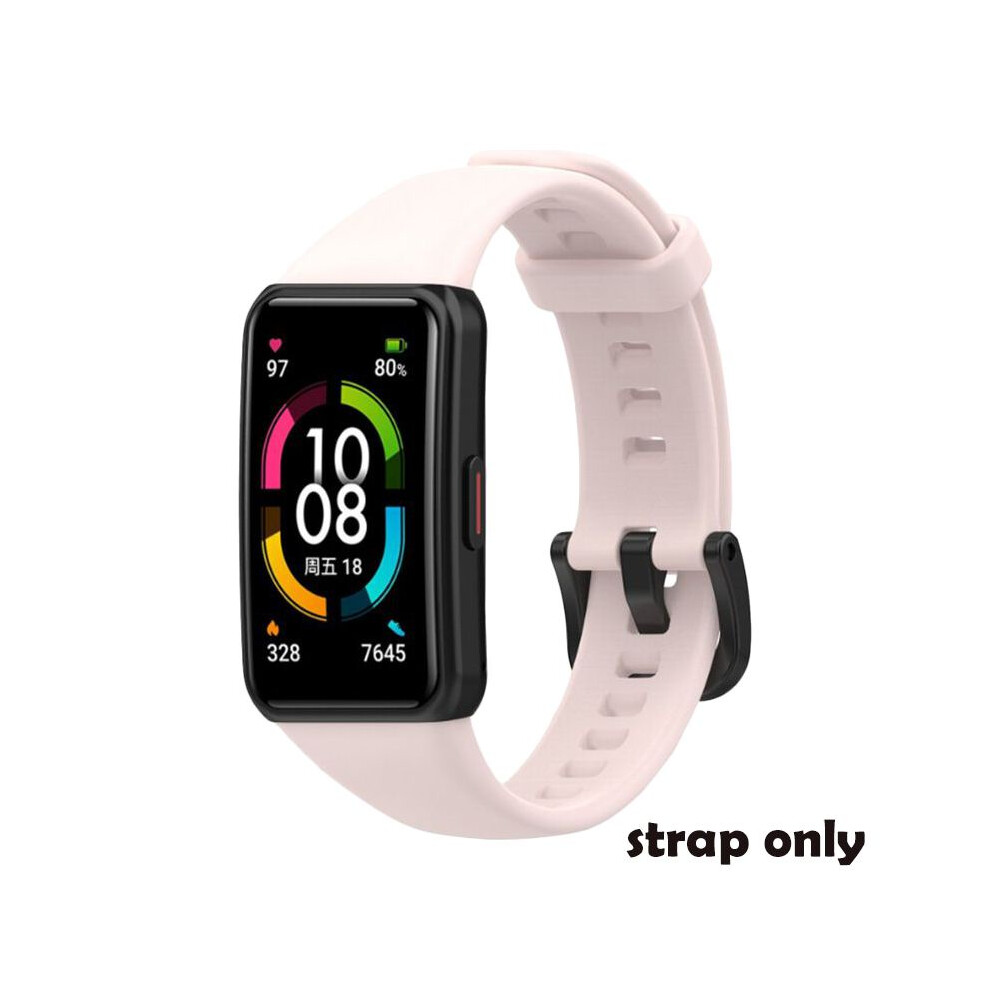 (Pink) Strap Silicone Huawei Honor Band 6 Smart Watch Replacement Bracelet Adjustable Pink 691315353471