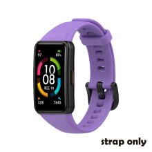 (Purple) Huawei Silicone Strap Honor Band 6 Smart Watch Adjustable Replacement Bracelet