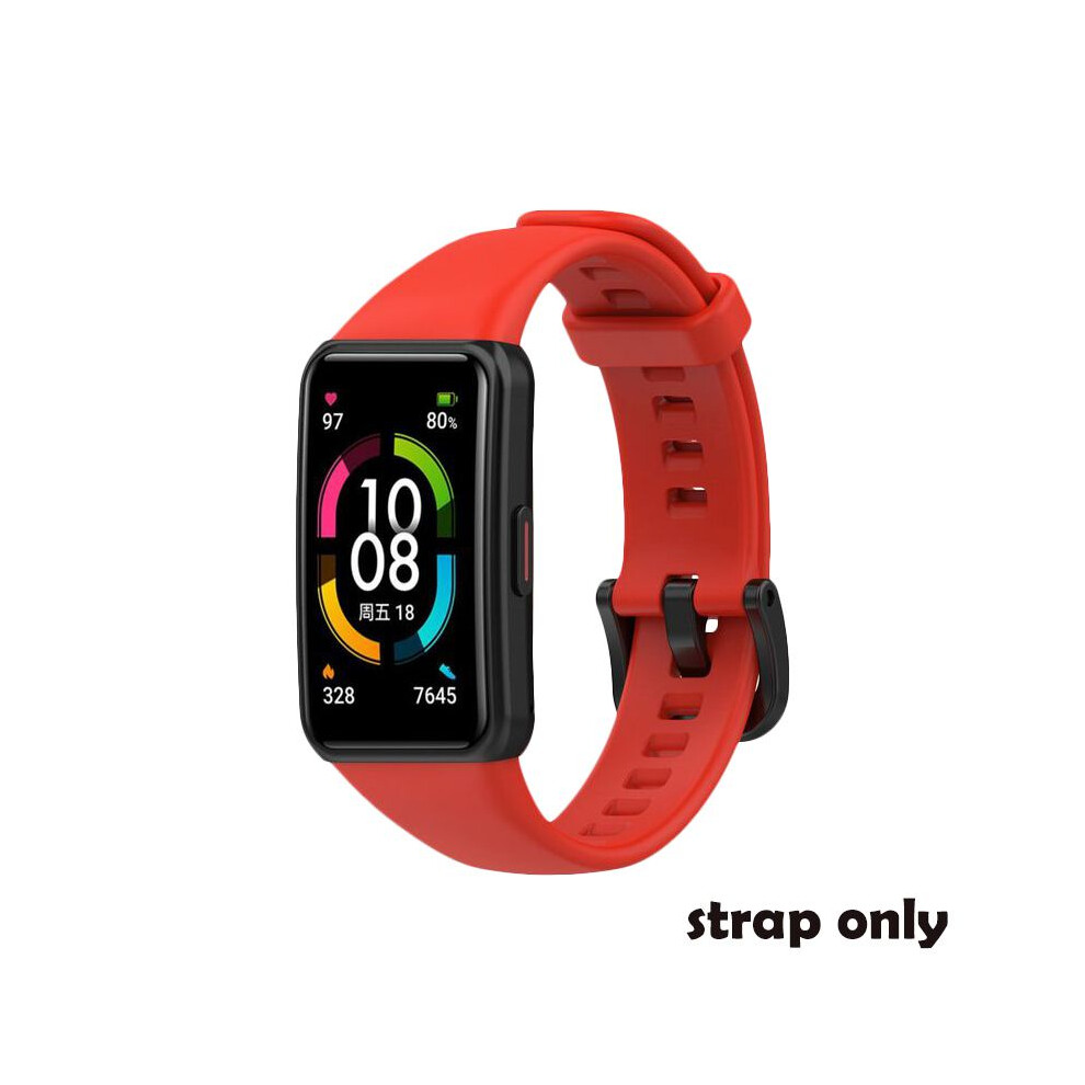 (Red) Strap Silicone Huawei Honor Band 6 Smart Watch Replacement Bracelet Adjustable Red 695329135153