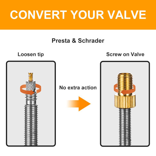 HZJD Presta Valve Adaptor, Tyre Valve Caps(2PCS) 2