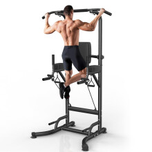 Dskeuzeew Power Tower Dip Station Pull Up Bar Adjustable Height MultiFunction Power Tower Push Up Workout Abdominal Exercise for Home Gym Strength T