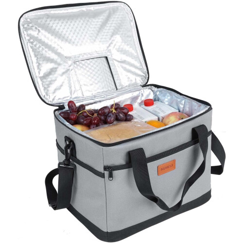 Kollea 30L Cool Bag, Insulated Cooler Box for Camping, Grey