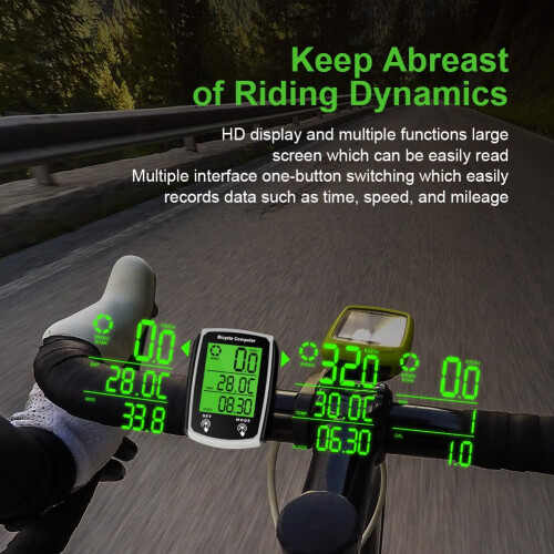 URAQT Bike Computer Universal 19 Functions IP54 Waterproof Bicycle Speedome 2