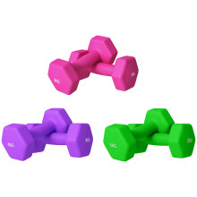 SPORTNOW Set of 6 Hex Dumbbells 2 x 3kg, 2 x 4kg, 2 x 5kg Pink Purple Green