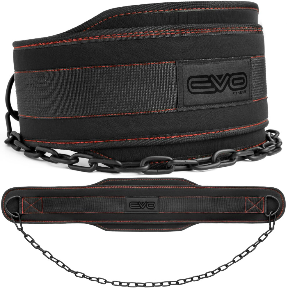 Photos - Training Belt EVO Fitness Evofitness EVO Weightlifting Dip Belt Neoprene Gym Support Straps GEL 