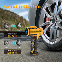 Hjh Car Tyre Inflator Air Compressor, USB Rechargeable Battery Car Tyre Pump, 150PSI Portable Cordless Tyre Inflator with LED Light for Motorcycle Bi