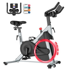Superun Exercise Bike for Home Use Spin Bike with Adjustable Magnetic Resistance Stationary Bike with LCD Display and APP 136 kg Weight Capacity