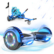 RCB Hoverboards with Go Kart Seat Bundle for Kids Segways Built in LED lights Bluetooth Speaker Hoverboards Gift for Kids and Adult