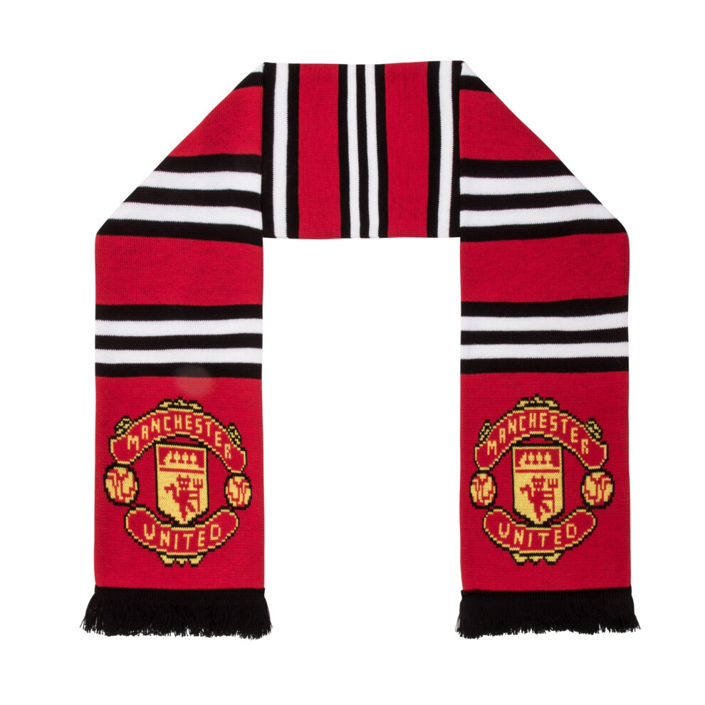 Manchester United Fc Official Football Gift Stripe Bar Scarf