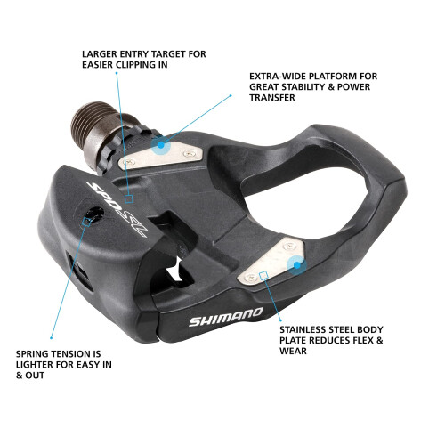 Shimano SHIMANO Pedals PD-RS500 SPD-SL pedal, black, One Size, 1