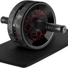 ROMIX Ab Roller Exercise Wheel with Extra Thick Non-Slip Knee Mat,