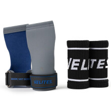 Velites I Hand Grips Quad Ultra Chalk Free I for Crosstraining or Gym Athletes I Improve Your Results and Get Your Goals I Size M I Colour Grey.
