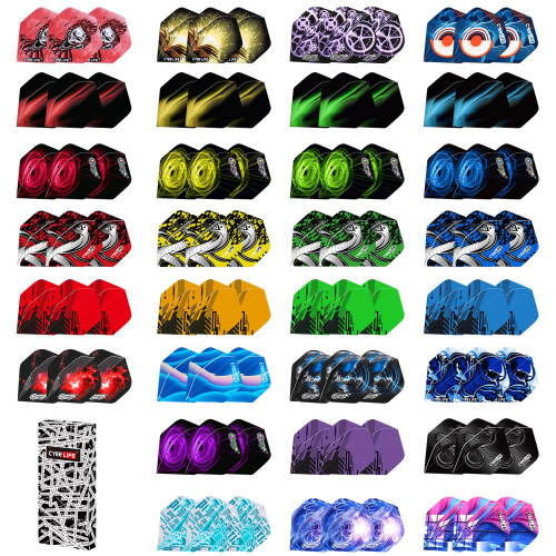 CyeeLife Standard Dart Flights 30 Sets 90 Pcs Durable PET Replacement 1