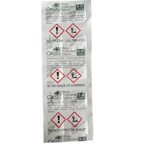 Oasis 67mg Water Purification Tablets 200 Tablets - Treats 2,000 2