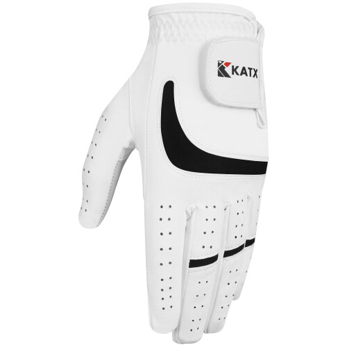 Katx Men's Full Finger Golf Glove Durable Premium Leather Left Hand