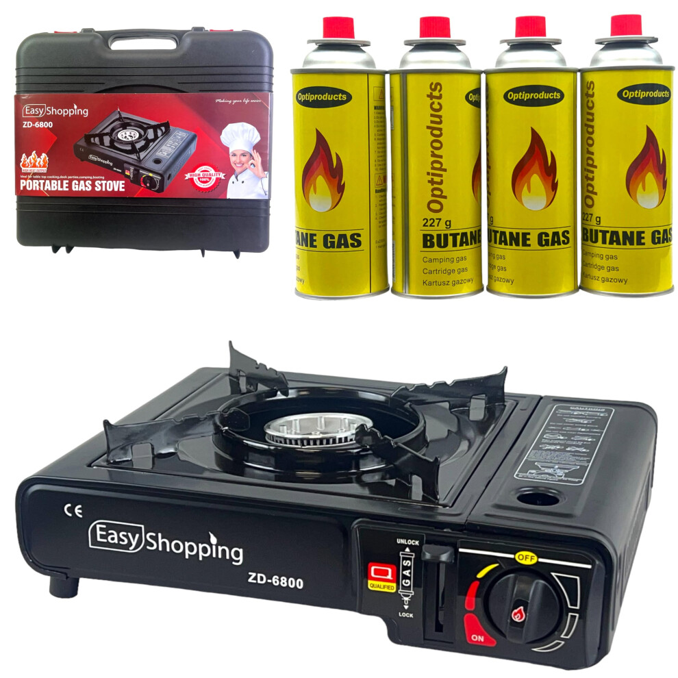 Photos - Cooker Easy Shopping Portable Camping Gas  Stove Single Burner With 4 Canaister B
