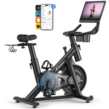 Merach Magnetic Exercise Bike with 15.6" Adjustable HD Screen