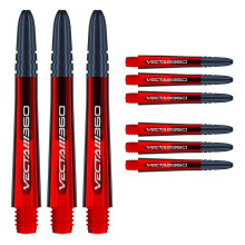 WINMAU Dart Shaft Vecta Blade360 Polycarbonate Dart Stems 1 Set per pack 3 darts Shafts in total Professional Darts Accessories Red Black Blade