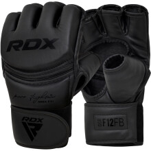 RDX MMA Gloves for Grappling Martial Arts Training, D. Cut Open Palm Maya Hide Leather Sparring Mitts, Perfect for Cage Fighting, Adults & Kids Comba
