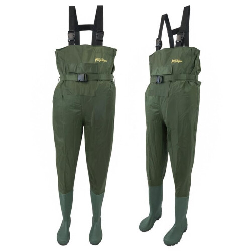 Michigan Nylon Chest Waders Including Belt - OLIVE SIZE 10 1