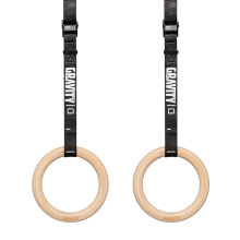 GRAVITY FITNESS Wooden Gymnastic Rings with Adjustable Straps with Buckle – Premium Calisthenic Olympic Rings for Gymnastics, & Full Body Fitness fo