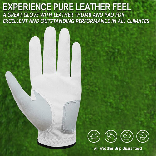FINGER TEN Golf Gloves Men Left Right Hand 5 Pack(XL, Right) 2
