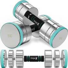 Dripex Steel Adjustable Dumbbells Set 2.5kg 5kg 7.5kg 10kg 15kg 25kg Dumbbells Pair Hand Weights with Foam Handle for Men Women Home Gym Fitness Dumb