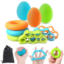 Tigayhc 9Pcs Set Hand Grip Strengthener,Finger Exerciser Stress