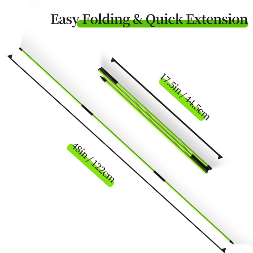 MoKo Golf Alignment Stick, 2 Pack Swing Trainer Tool, 48" Collapsible Alignment Stick Golf Training Aid for Aiming, Putting, Posture Corrector, Golf 1