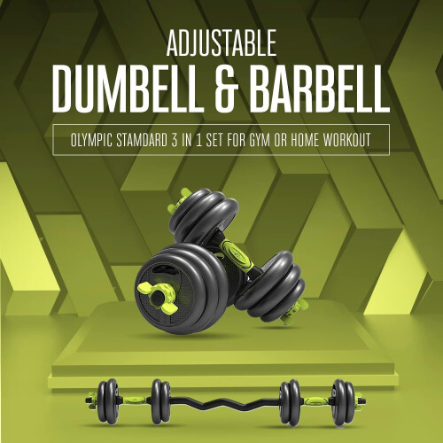 Strongway Adjustable 6 in 1 Dumbbell Straight and Curl Barbell 1