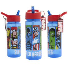 Marvel Avengers 500ml Kids Water Bottles with Straw by Polar Gear Gifts for Boys - Back to School Supplies Boys Water Bottle - Avengers Water Bottle