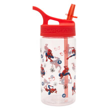 Marvel Spiderman Kids Water Bottles with Straw - 400ml BPA-Free Spider-man Drinks Bottle with Carry Handle - School Water Bottle with Removable Straw