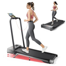 2in1 Foldable Treadmill with 3Level 10 Incline Walking Pad for Home Small Office Compact Portable Under Desk Treadmill with HandleDual LED Display A